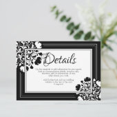 白黒フローラ結婚詳細カード エンクロージャーカード (スタンド正面)