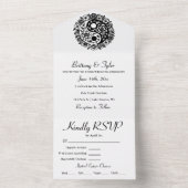 白黒フローラ結婚陰陽 オールインワン招待状 (内側)