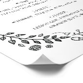 白黒フローラ結婚飲料バー ポスター (角)