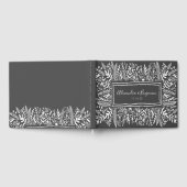 白黒フローラ縁どアート名結婚 ゲストブック (全面)