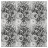 白黒フローラ織物 ファブリック (見本)