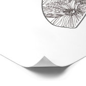 白黒フローラ美しいガールサロンスパ ポスター (角)