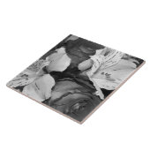 白黒フローラ美しい タイル (側面)