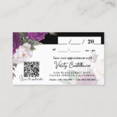 白黒フローラ美容師アポイントメントQR 名刺 (裏面)