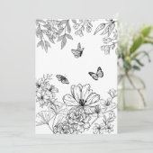 白黒フローラ自然パターンのミニマル シーズンカード (スタンド正面)