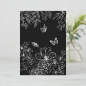 白黒フローラ自然パターンのミニマル シーズンカード (スタンド正面)