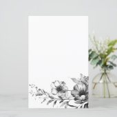 白黒フローラ色彩の鮮やかの紙 (スタンド正面)