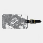 白黒フローラ芸術的パーソナライズされた贈 ラゲッジタグ (正面横)