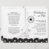 白黒フローラ葬式プログラム(写真付) (正面/裏面)