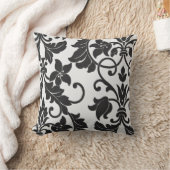 白黒フローラ装飾用クッション クッション (ブランケット)