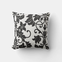 白黒フローラ装飾用クッション クッション