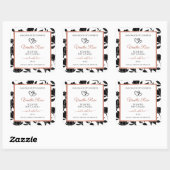 白黒フローラ製品ラベルバラ金ゴールド スクエアシール (シート)