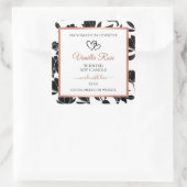 白黒フローラ製品ラベルバラ金ゴールド スクエアシール (バッグ)