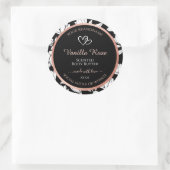 白黒フローラ製品ラベルバラ金ゴールド ラウンドシール (バッグ)