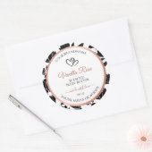 白黒フローラ製品ラベルバラ金ゴールド ラウンドシール (封筒)