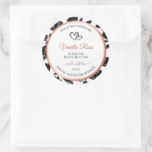 白黒フローラ製品ラベルバラ金ゴールド ラウンドシール (バッグ)