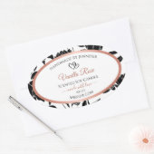 白黒フローラ製品ラベルバラ金ゴールド 楕円形シール (封筒)