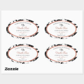 白黒フローラ製品ラベルバラ金ゴールド 楕円形シール (シート)