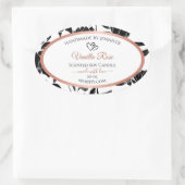 白黒フローラ製品ラベルバラ金ゴールド 楕円形シール (バッグ)