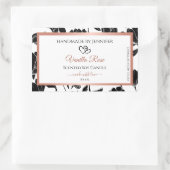 白黒フローラ製品ラベルバラ金ゴールド 長方形シール (バッグ)