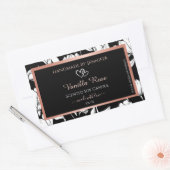 白黒フローラ製品ラベルバラ金ゴールド 長方形シール (封筒)