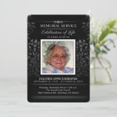 白黒フローラ記念写真招待状 招待状 (スタンド正面)