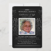 白黒フローラ記念写真招待状 招待状 (正面)