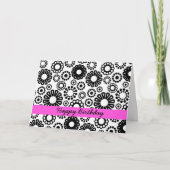 白黒フローラ誕生日カード カード (正面)