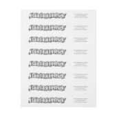 白黒フローラ誕生日 ラップアラウンドラベル (シート)