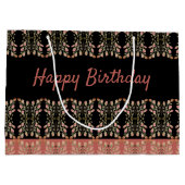 白黒フローラ誕生日 ラージペーパーバッグ (裏面)