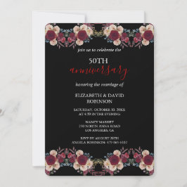 白黒フローラ50結婚周年 招待状