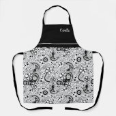白黒フローラ エプロン (正面)