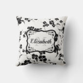 白黒フローラ クッション (裏面)