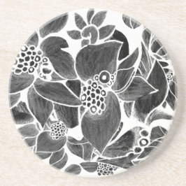 白黒フローラ コースター