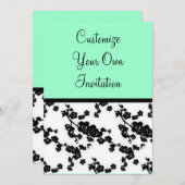 白黒フローラ、シーフォーム 招待状 (正面/裏面)