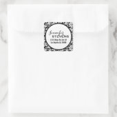 白黒フローラ スクエアシール (バッグ)