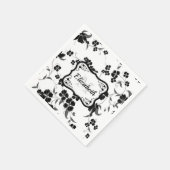 白黒フローラ スタンダードカクテルナプキン (角)