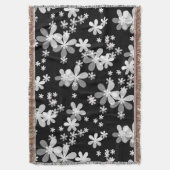 白黒フローラ スローブランケット (正面縦)