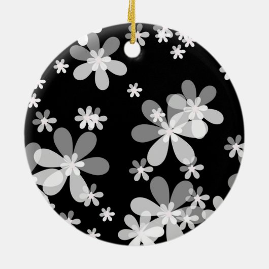 白黒フローラ セラミックオーナメント (裏面)