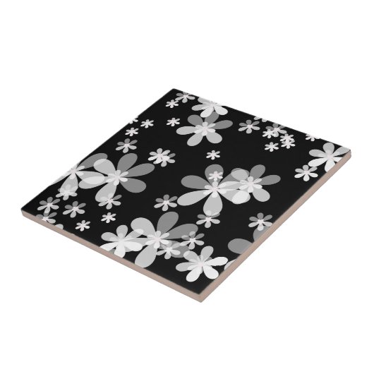 白黒フローラ タイル (側面)