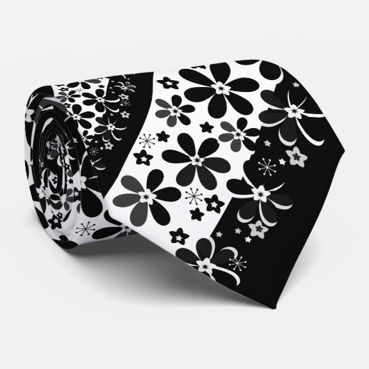 白黒フローラ ネクタイ (ロール)