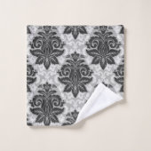 白黒フローラ バスタオルセット (ウォッシュタオル)