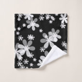 白黒フローラ バスタオルセット (ウォッシュタオル)