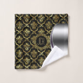 白黒フローラ バスタオルセット (ウォッシュタオル)