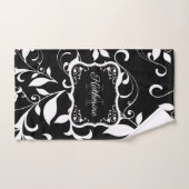 白黒フローラ バスタオルセット (ハンドタオル)