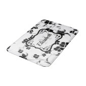 白黒フローラ バスマット (アングル)