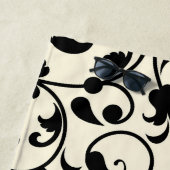白黒フローラ ビーチタオル (インサイチュ)