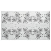 白黒フローラ ファブリック (ヤード)