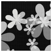白黒フローラ ファブリック (クローズアップ)