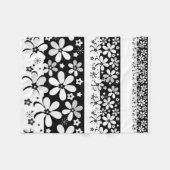 白黒フローラ フリースブランケット (正面(横))